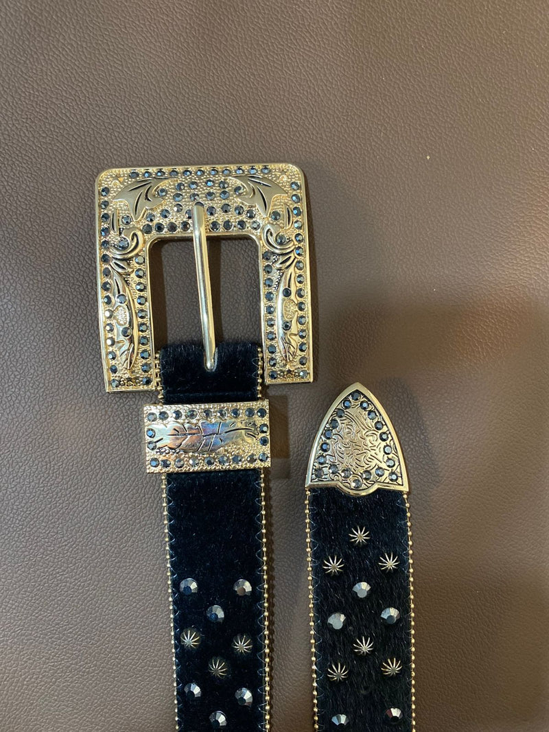 Cinto Country Dourado C/  Pedrarias e Detalhes Artesanais
