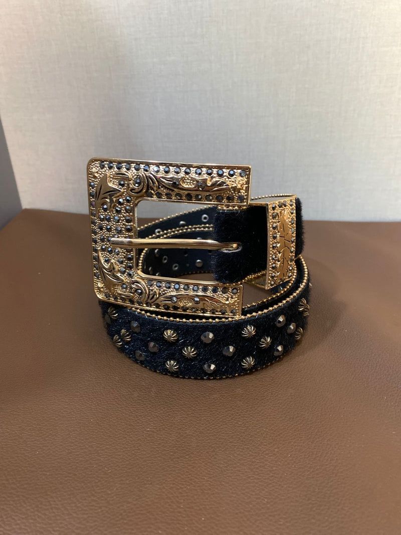 Cinto Country Dourado C/  Pedrarias e Detalhes Artesanais